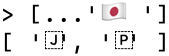 Splitting a flag emoji into code point characters.